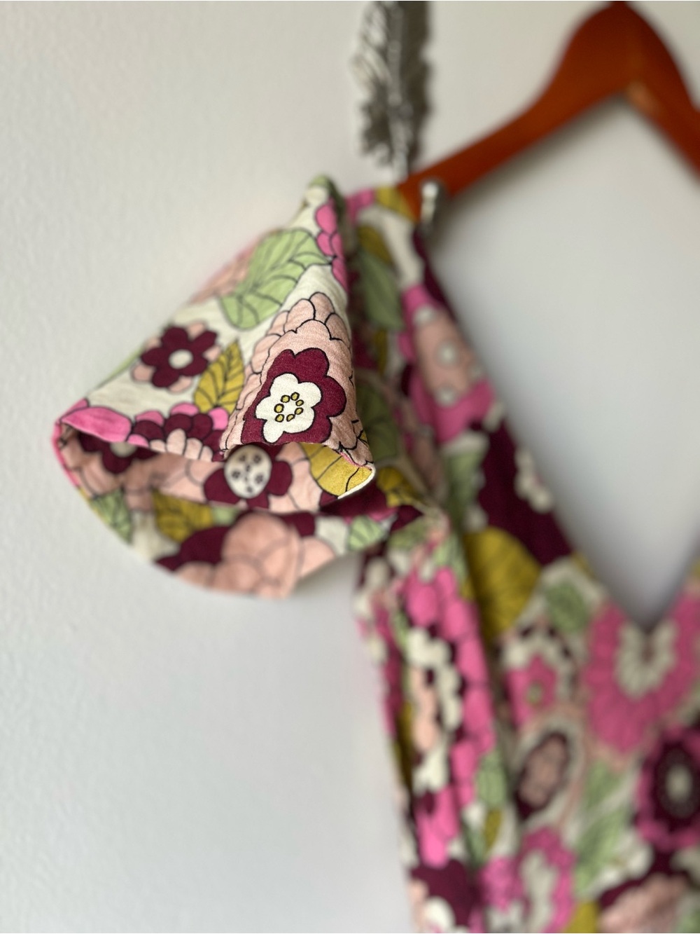 DODO BAR OR "Jenny" Floral Flutter-Sleeve Maxi Dress | Pink & Green | Size XS - Picture 6 of 16